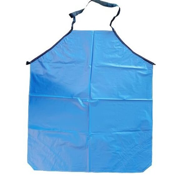 NWOT Waterproof Plastic Apron Keeps You Clean Size L Blue Color Adjustable Lace - Picture 4 of 5